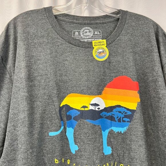 The Duck Company Men’s Big Cat Habitat T-Shirt Short Sleeve Gray/Multi Sz XL - Picture 2 of 7